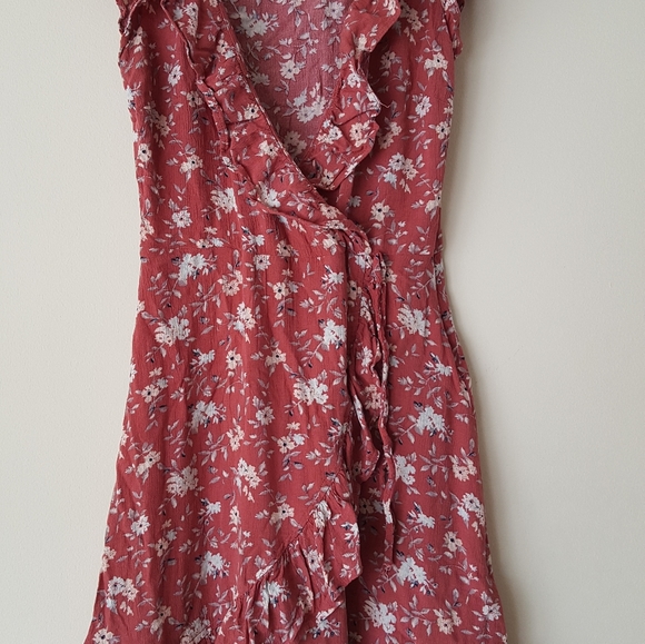 American eagle peach pink floral wrap hundreds XS - Picture 2 of 8